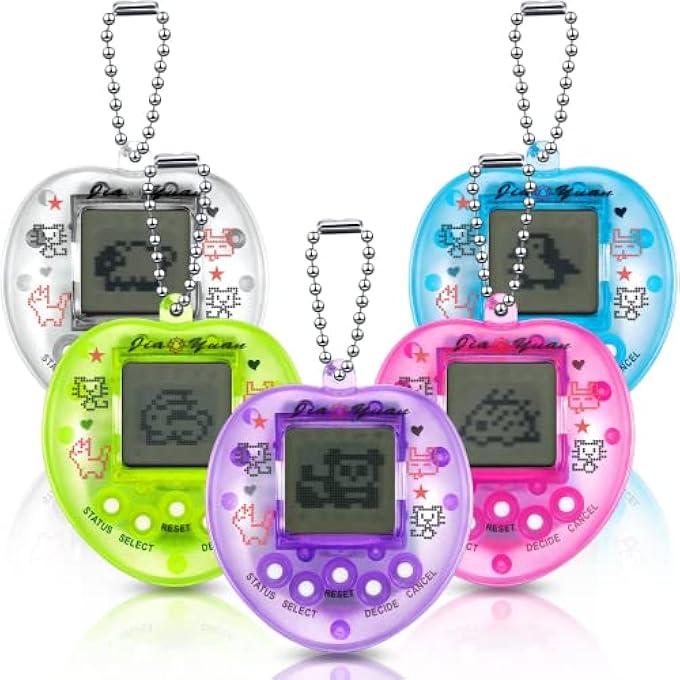 rayihni 5 PCS VIRTUAL PETS KEYCHAIN FOR KIDS ELECTRONIC DIGITAL PETS KEYCHAIN 168 PETS RETRO HANDHELD GAME MACHINE - Image 1